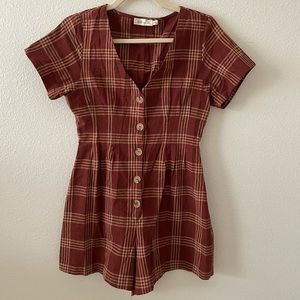 Moorea Seal  Millibon red and yellow plaid romper